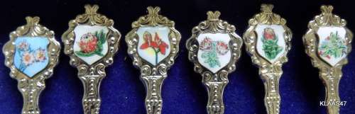 Set of 6 South African Flora Tea spoons
