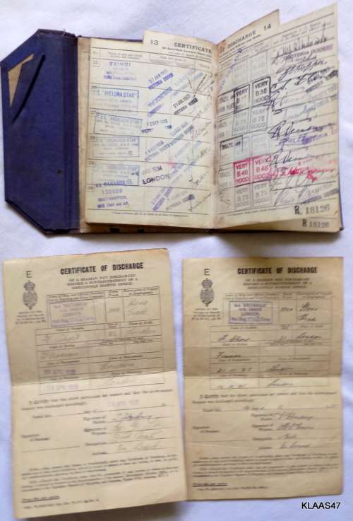 CONTINUOUS CERTIFICATE OF DISCHARGE R18126 - ENTRIES FROM 21-12-26 TO 14 JAN 1937