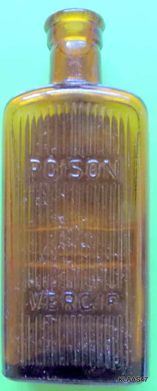 POISON / VERGIF Brown Glass Bottle - Talana - 12cm High
