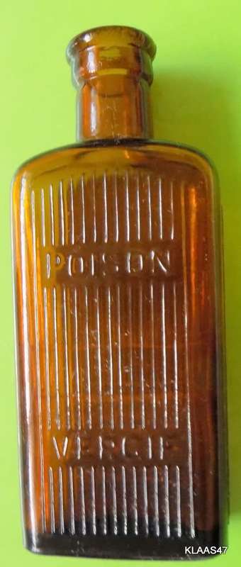 POISON / VERGIF Brown Glass Bottle - Talana - 12cm High