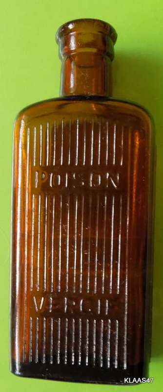 POISON / VERGIF Brown Glass Bottle - Talana - 12cm High