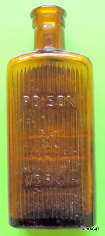 POISON / VERGIF Brown Glass Bottle - Talana - 12cm High