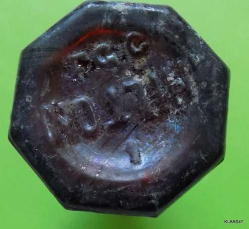 MILTON Brown Bottle 8 Sided (small)  Old Early 1900`s -