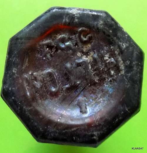 MILTON Brown Bottle 8 Sided (small)  Old Early 1900`s -