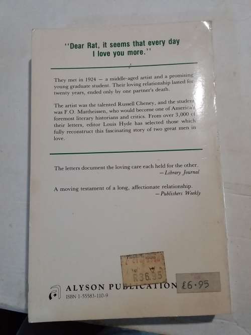 Rat & The Devil: Journal Letters Of F O Matthiessen And Russell Cheney - Ed: Louis Hyde - P/back