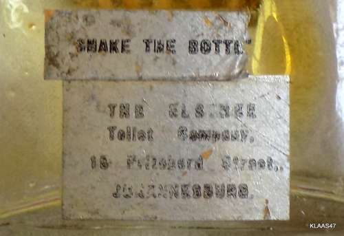 Brilliantine Bottle  - With Black top -Talana Glass - Paper label - The Elsinee Toilet Co