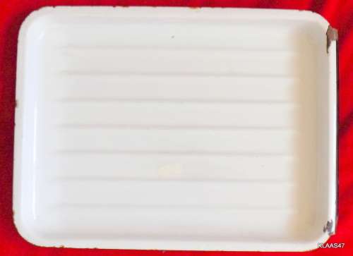 VINTAGE - WHITE ENAMEL DRIP TRAY  Deep