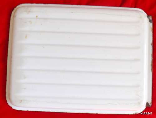 VINTAGE - WHITE ENAMEL DRIP TRAY  Deep