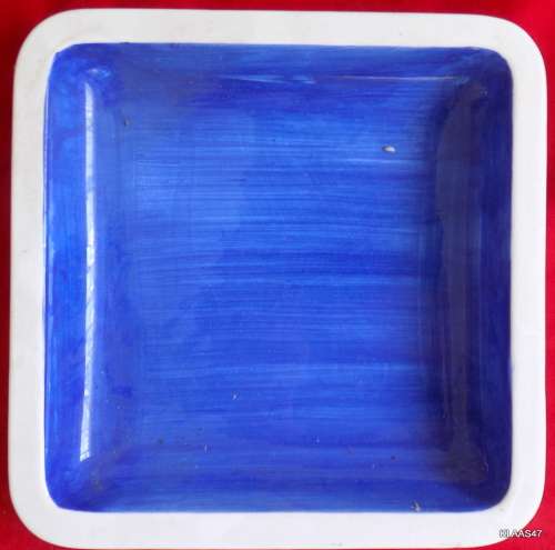 Flat Square Porcelain Bowl in Blue and White