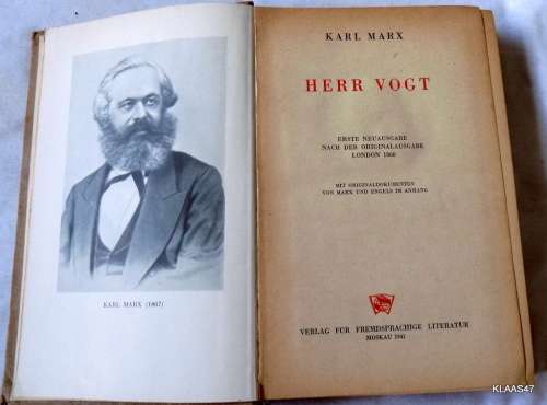 Herr Vogt - Karl Marx  - Hardcover 1941