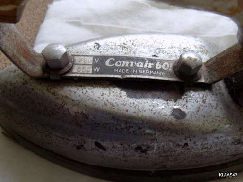 Vintage - Convair  601 electric iron - Made in Germany - Wooden Handle  (working - no cord supplied)