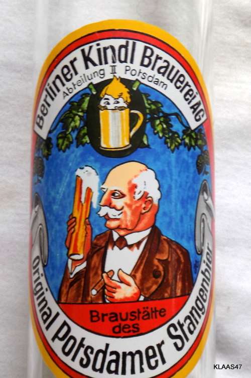 Rods Beer glass BERLINER KINDL BRAUEREI, ORIGINAL POTSDAMER STANGENBIER  0.5L - 29cm High