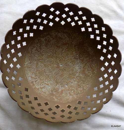 Footed Brass Fruit Bowl