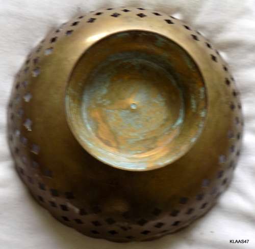 Footed Brass Fruit Bowl
