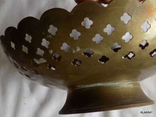 Footed Brass Fruit Bowl