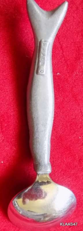 Carrol Boyes - (MARKED C BOYES) Fish Design Sugar Spoon or Sugar Ladle