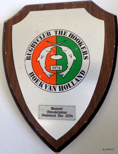 Wooden Wall Plaque - Rugbyclub The Hookers - Hoek van Holland