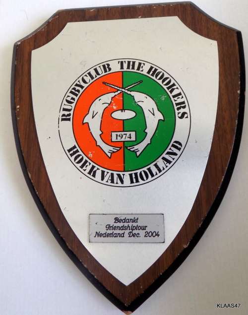 Wooden Wall Plaque - Rugbyclub The Hookers - Hoek van Holland