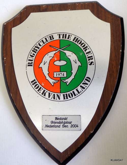Wooden Wall Plaque - Rugbyclub The Hookers - Hoek van Holland