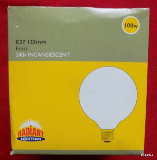 RADIANT LIGHTING - E27 125MM FROST 230V INCANDESCENT (100W)