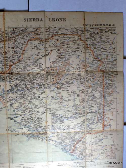Edward Stanford Ordnance Map of Sierra Leone -1905 with minor corrections 1908