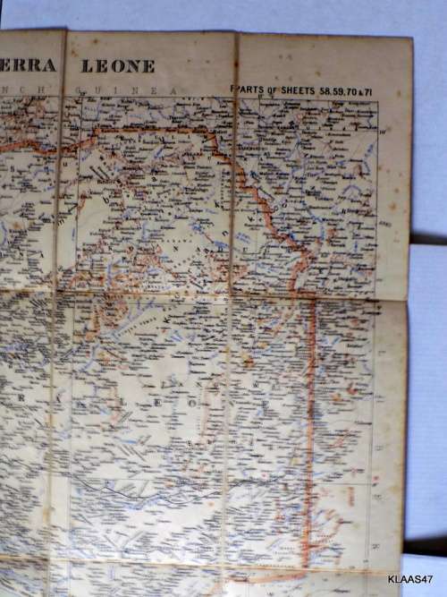 Edward Stanford Ordnance Map of Sierra Leone -1905 with minor corrections 1908