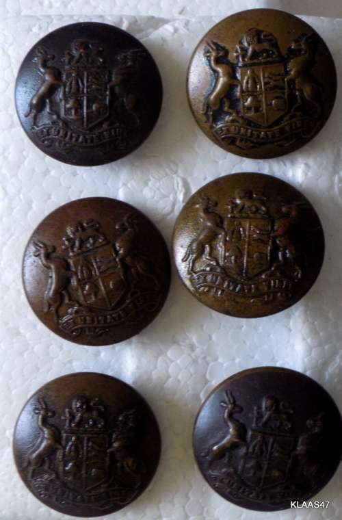 6 (Large) South African General Service Buttons - B and P LTD, B`HAM