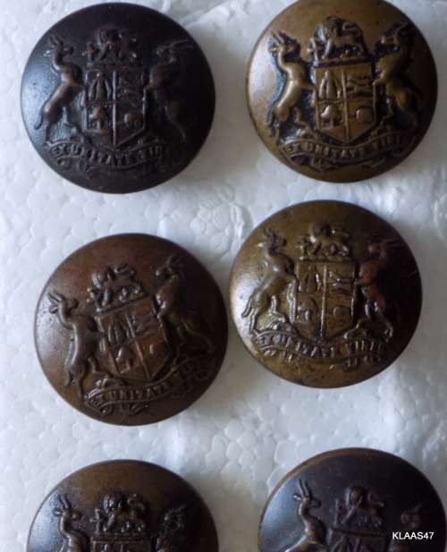 6 (Large) South African General Service Buttons - B and P LTD, B`HAM