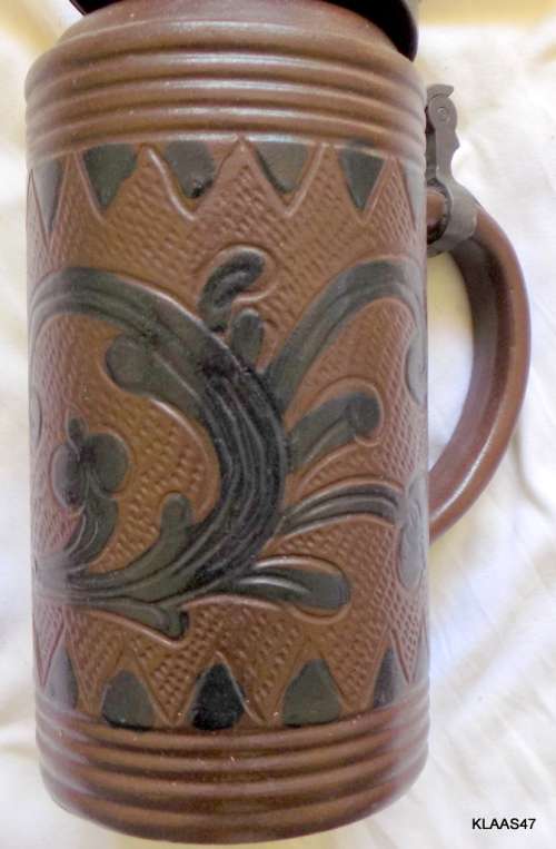 Konig Pilsener year jug 1978 brown-black Beer stein with pewter lid Rein Zinn
