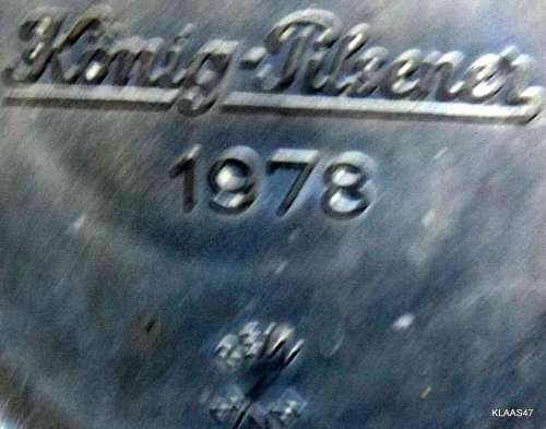Konig Pilsener year jug 1978 brown-black Beer stein with pewter lid Rein Zinn