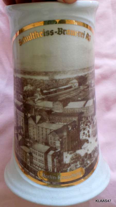 Schultheiss-Brauerei AG Berlin-Kreuzberg -Pewter Lidded Stein EP 80 ZINN