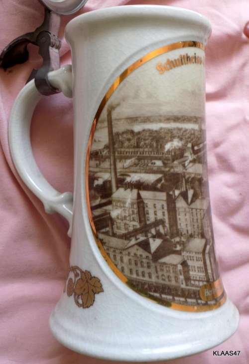 Schultheiss-Brauerei AG Berlin-Kreuzberg -Pewter Lidded Stein EP 80 ZINN