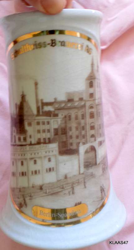 Schultheiss-Brauerei AG Berlin-Spandau - Pewter Lidded Stein EP 80 ZINN