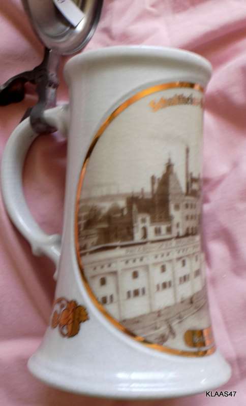 Schultheiss-Brauerei AG Berlin-Spandau - Pewter Lidded Stein EP 80 ZINN