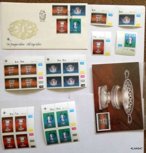 RSA - 1985 - Old Cape Silver - Pack: FDC 4.14, Control Blocks, Single Stamps and 4 Post Cards