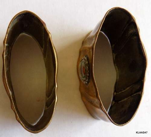 2 SERVIETTE RINGS - EPNS (RUBBED OFF) - KLERKSDORP CREST