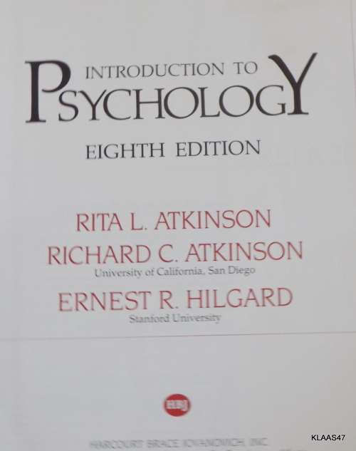 Introduction to Psychology - Rita L Atkinson, Richard C Atkinson, Ernest R Hilgard - Hardcover 1981