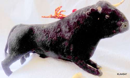 Genuine Spanish Bull - Fighting Souvenir - hard plastic and hair -