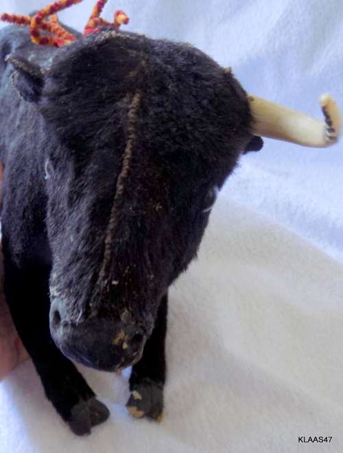 Genuine Spanish Bull - Fighting Souvenir - hard plastic and hair -