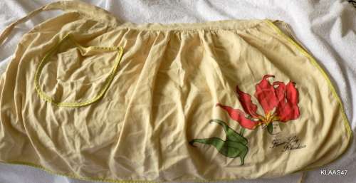 Vintage Ladies Half Apron with Flame Lily, Rhodesia