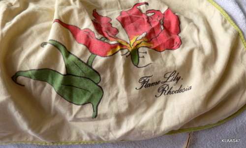 Vintage Ladies Half Apron with Flame Lily, Rhodesia