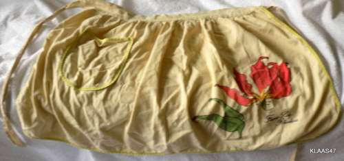 Vintage Ladies Half Apron with Flame Lily, Rhodesia