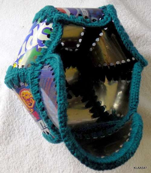 Novelty Handmade Cap - Made from cut aluminium drink tins - Crochet together