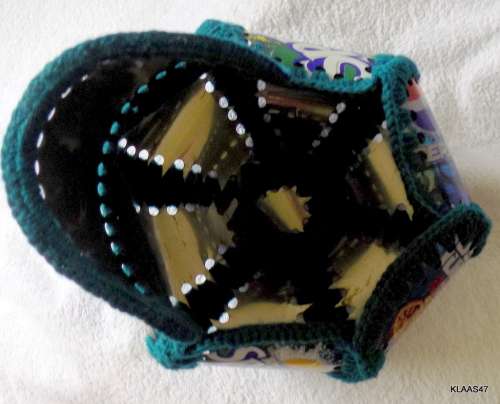 Novelty Handmade Cap - Made from cut aluminium drink tins - Crochet together