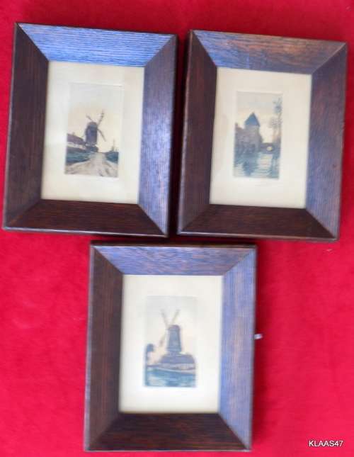 3 FRAMED ETCHINGS - FRAMED  - Signed, but cant make it out