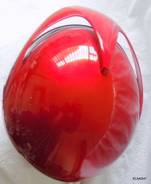 CNWL : RED AND BLACK  HELMET : WITH VISOR :  SIZE L 59-60cm
