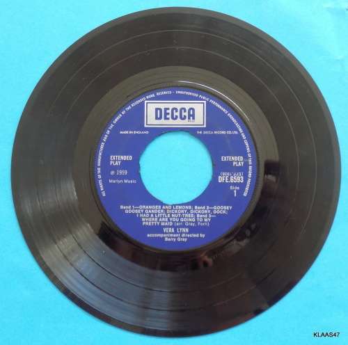 Vera Lynn  Nursery Rhymes Sung By Vera Lynn - Decca  DFE 6593 - 7` Single
