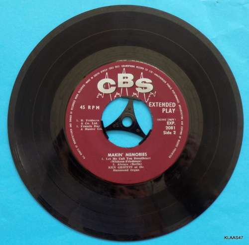 Makin` Memories -  Ken  Griffin at the Hammond Organ 0 CBS EXP 2081 - 7` Single - South Africa