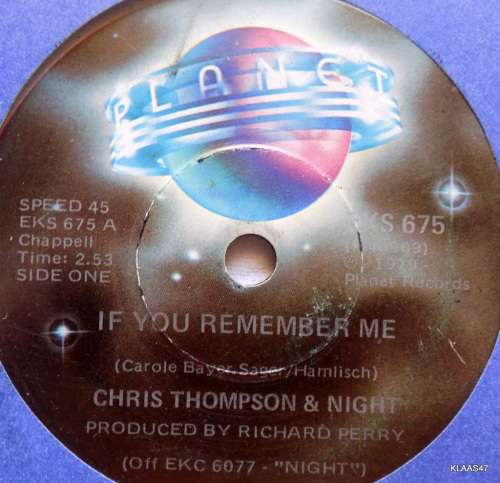 Chris Thompson And Night - Planet EKS 675 - 7` Single - South Africa 1979