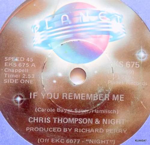 Chris Thompson And Night - Planet EKS 675 - 7` Single - South Africa 1979